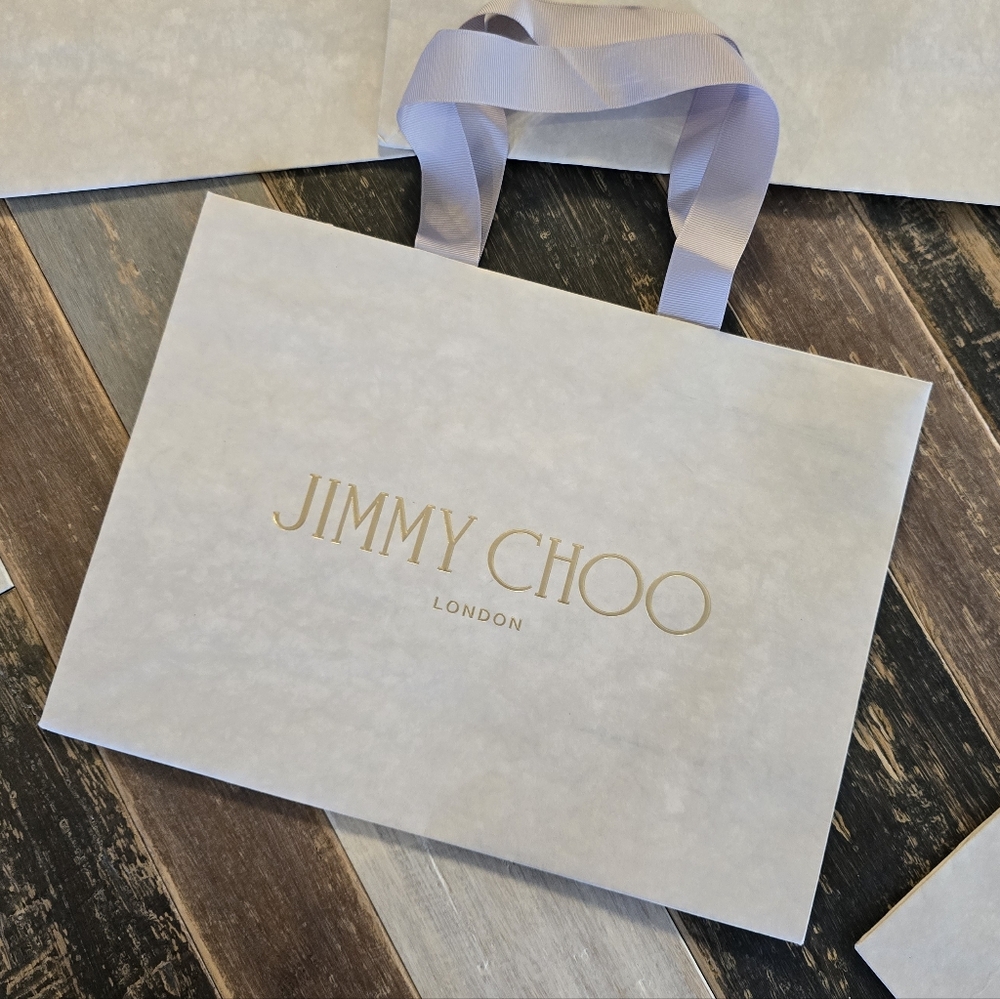 Jimmy Choo Cream/Gray Gift Bag Set - Picture 4 of 13